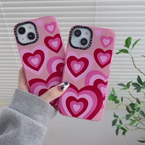 Heart Pink Love Impact Design Hearts Pattern Aesthetic Case